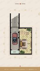 华茂中心别墅K1-3户型 地下一层 一室一厅户型图
