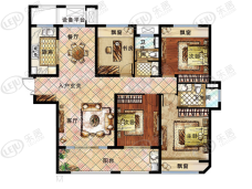 腾飞·洪河富贵4室2厅2卫户型图