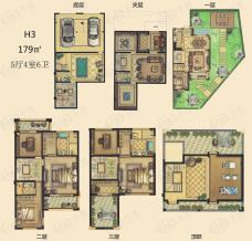 鳌江华鸿万墅5室4厅6卫户型图