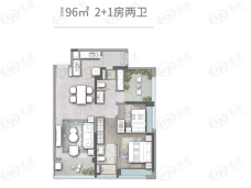 绿城柳岸晓风3室2厅2卫户型图