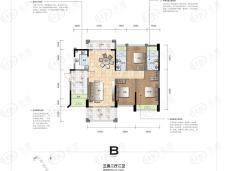 理想家园B户型
户型居室:
3室2厅1厨2卫户型图