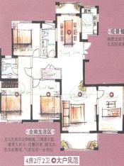 莱顿小城房型: 四房;  面积段: 153 －170 平方米;户型图