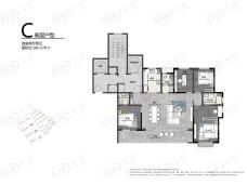 西发融信 缦山兰庭4室2厅3卫户型图