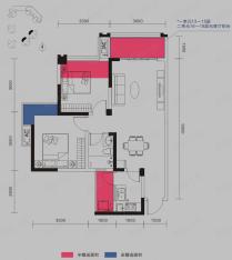 马克公馆A1 2室2厅1卫（87㎡）户型图