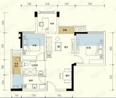 尊城国际2室2厅1卫户型图