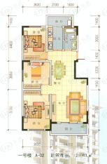 枫林雅苑三室两厅一卫128.63m2户型图