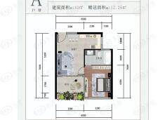 雲溪墅1室1厅1卫户型图