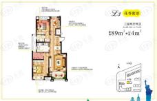 万科城市之光蜜柚3室2厅2卫户型图