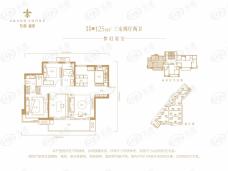 万科澜岸3室2厅2卫户型图