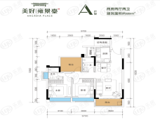 美好雍景臺2室2厅2卫户型图