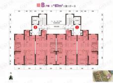 中海国际社区2室2厅1卫户型图