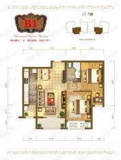 天玺香颂17号楼两室两厅一卫B1户型户型图
