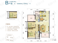 合生•御山花园3室2厅2卫户型图