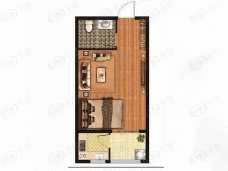 诚发都市新城1室1厅1卫户型图