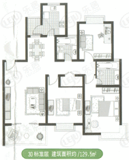 黄兴花园房型: 二房;  面积段: 77.23 －112 平方米;户型图
