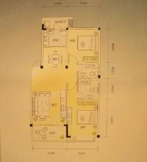 东方世家(一期)房型: 二房;  面积段: 60 －101 平方米;户型图