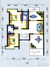 都市心语15#A户型（复式楼）：二层户型图