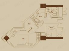 绿地中心1室1厅1卫户型图