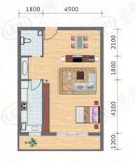 天翔·新新家园(二期)一房一厅一卫-66.17平方米-6套户型图