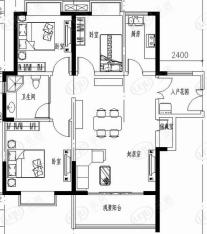 滨江花城3室2厅1卫户型图