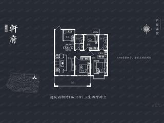 濮阳棕榈泉轩府116.35m²户型户型图
