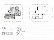 天府领地城D1户型户型图