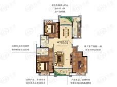广州融创文旅城3室2厅2卫户型图