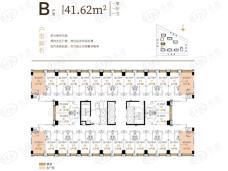 佳兆业云顶都汇1室1厅1卫户型图