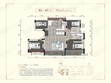 江河颐璟城K-6户型142㎡四房两厅两卫户型图