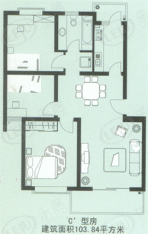 日月新苑房型: 三房;  面积段: 101 －113 平方米;
户型图