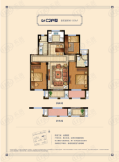 春江朗月3室2厅2卫户型图