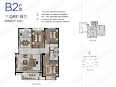 龙湖春江郦城3室2厅2卫户型图