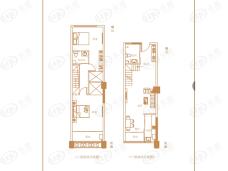 一尔悦城2室2厅2卫户型图