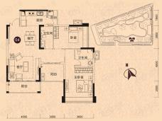 观景豪园3室2厅2卫户型图