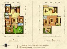 淮矿馥邦天下284平米四室两厅两卫户型图