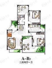 蓉湖山水一期洋房A-B3户型户型图