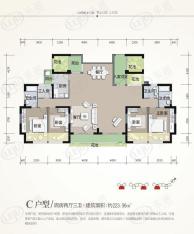青扬六和房型: 四房;  面积段: 223 －246 平方米;户型图