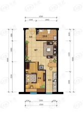 汇雄时代B-04 使用面积38.52平米户型图