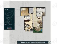 沁水新城3期聚景园2室2厅2卫跃层户型户型图