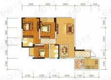 中冶中央公园3室2厅2卫户型图