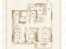 邓州翡翠城3室2厅2卫户型图