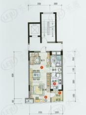 兰韵天城房型: 一房;  面积段: 58 －58 平方米;
户型图