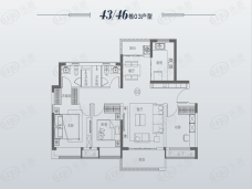 中山·融创城3室2厅2卫户型图