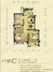 中庚海德公园3室2厅1卫户型图