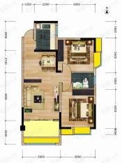 地华梅溪湖畔C2两室两厅一卫户型图