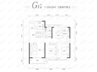 武汉城建水岸G1户型户型图