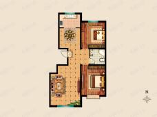 家和九号2室2厅1卫户型图