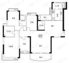 恒大御景半岛16号楼标准层01户型 5房2厅4卫户型图