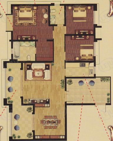 义城·银座三居室户型图一览 户型面积71.82~151.3㎡