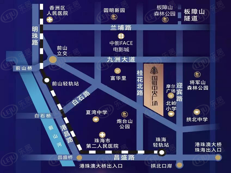 香洲国维中央广场最新价格出来啦，约40000元/㎡，户型建面约42.1~148㎡